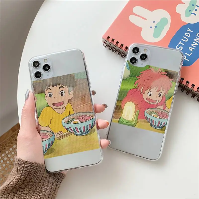 

Hayao Miyazaki anime ponyo Phone Case Transparent for Clear iPhone case 11 12 mini pro XS MAX 8 7 6 6S Plus X 5S SE 2020 XR