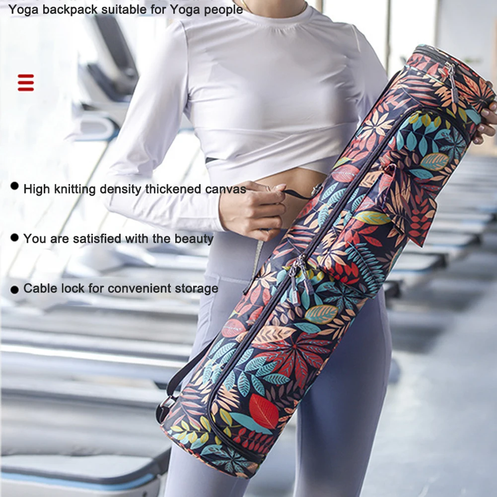 

Zipper Printed Yoga Mat Bag Gym Waterproof Women Men Travel Pilates Fitness Sports Exercise Pad Carrying Backpack
