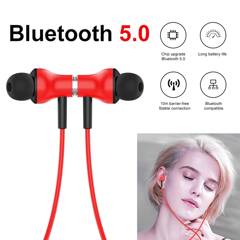 Магнитные беспроводные Bluetooth наушники G8 G6 Музыкальная гарнитура шейные спортивные наушники с микрофоном анти-пот Водонепроницаемый