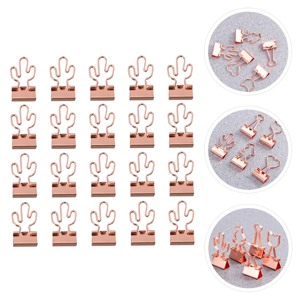 

20Pcs Metal Binder Clips Chic File Clips Office School Binder Clamps (Cat)