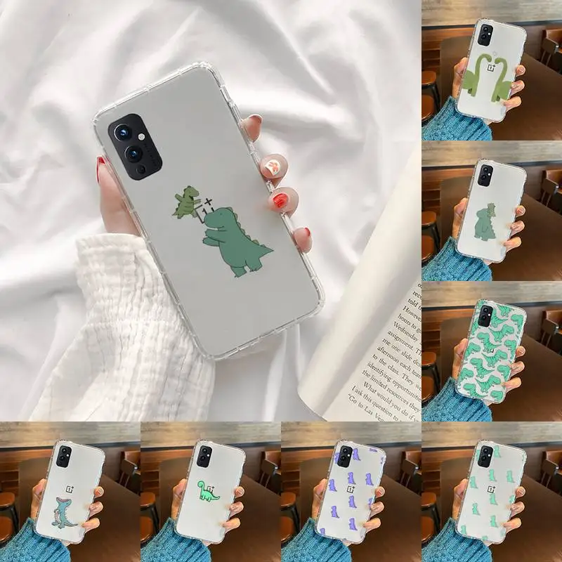 

cartoon dinosaur Phone Case Transparent For OnePlus 9 8 7 7t 8t Oppo find X3 X2 reno5 Vivo X60 X50 Pro MeiZu 17 16XS
