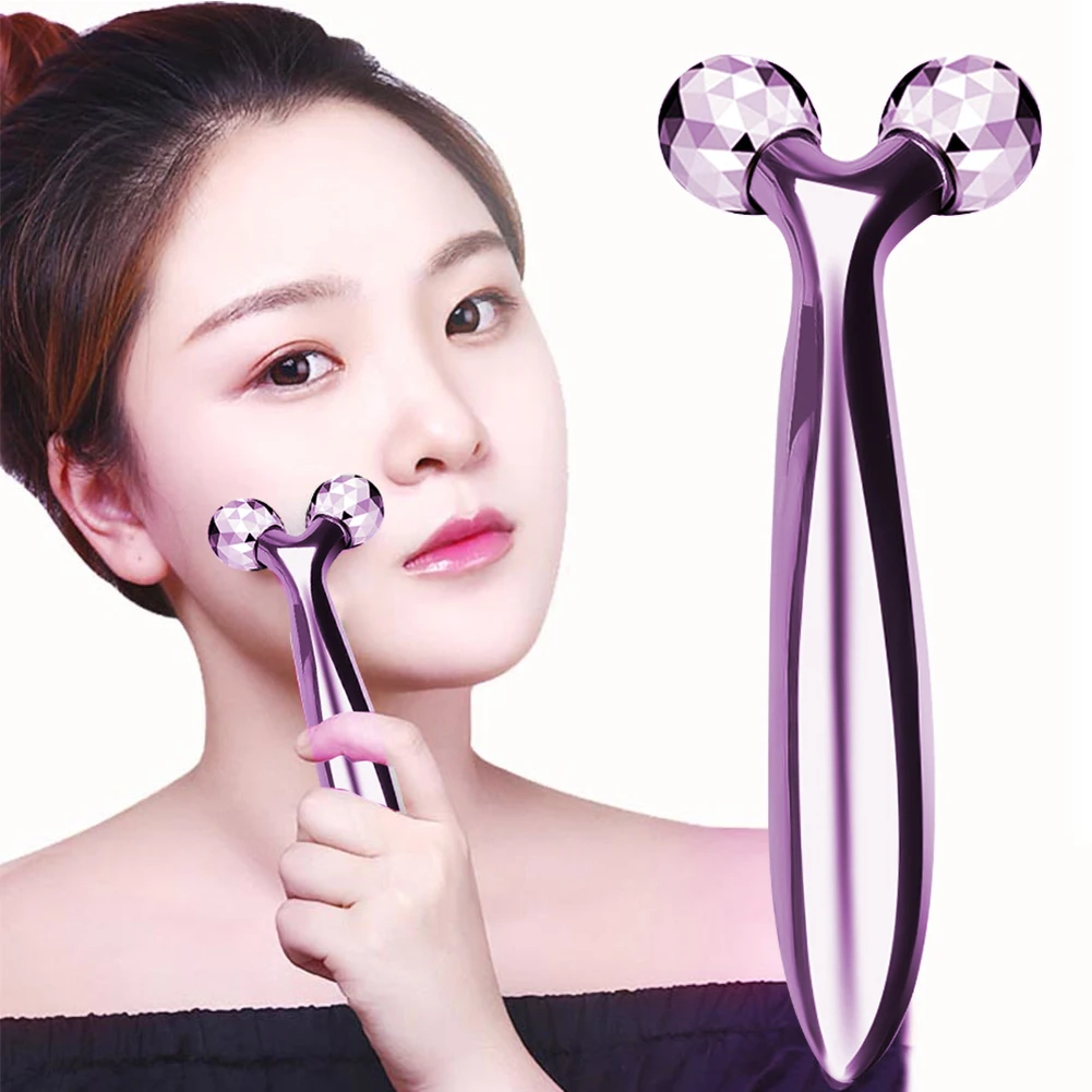 

3D Roller Massager 360 Rotate Silver Thin Face Full Body Shape Massager Lifting Wrinkle Remover Facial Massage Relaxation Tool