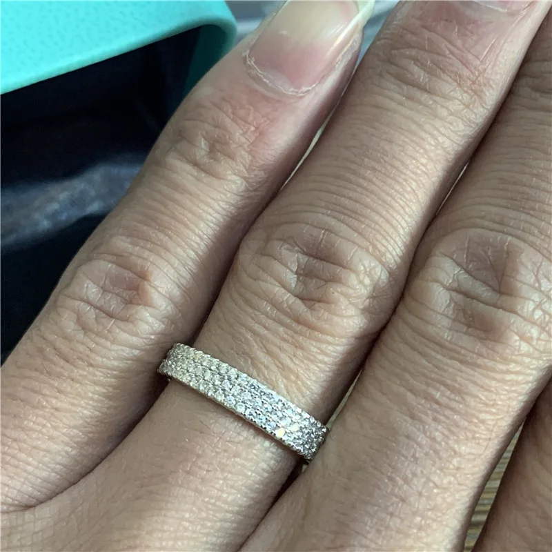 

Female Hollywood 925 Sterling silver Promise ring Pave AAAAA cz Stone Engagement Wedding Band Rings for women Fashion Jewelry