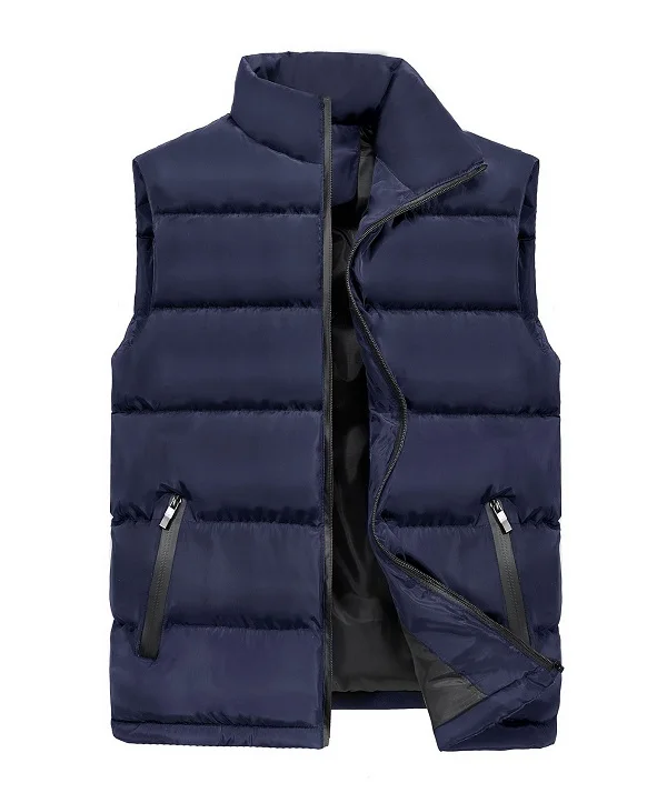 Dark Blue Yelek Камуфляжный жилет мужская зимняя куртка без рукавов мужские жилеты размера плюс повседневное пальто однотонное теплое тело теплые камуфляжные пальто Erkek Colete - Цвет: Dark Blue