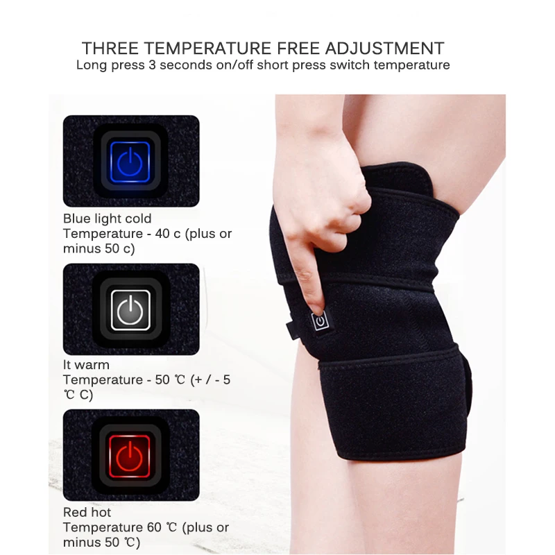 

USB Heated Knee Pad Rechargeable Heating Pad Kneepad Therapy Electric Massager Electric Massager Adjustable Temperature Knee Pad