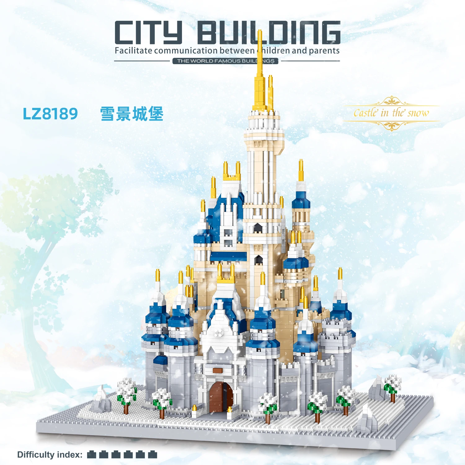3D пазлы архитектурная модель строительный замок в снегу набор строительных