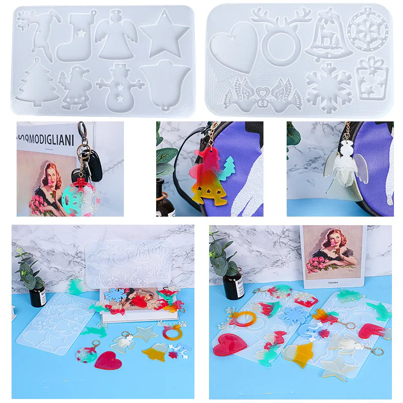 

Эпоксидная форма, Рождество, полная страница, брелок, силиконовая форма из смолы, горячая Распродажа, свеча, мыло ручной работы, креативная ф...