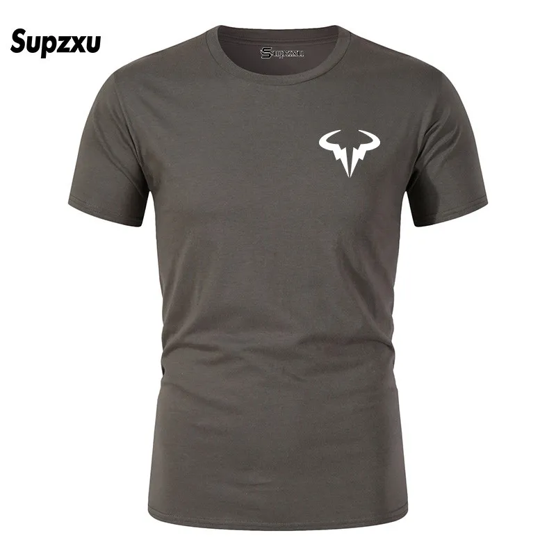 Dark gray Nieuwe populaire Rafael Nadal tennis speler mannen zwarte katoenen футболка hoge kwaliteit mannen футболка Топы - Цвет: Dark gray