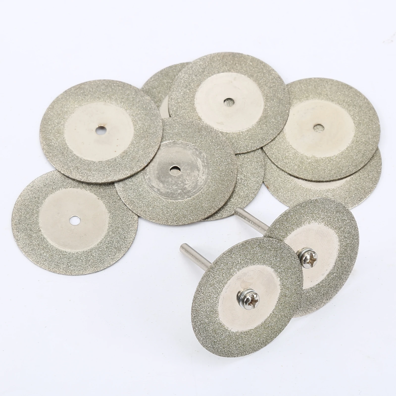 

10pcs 35mm Stone Jade Glass Diamond Cutting Disc Saw Blabe Fit for Dremel Rotary Tool With Two Mandrel Dremel Accessories