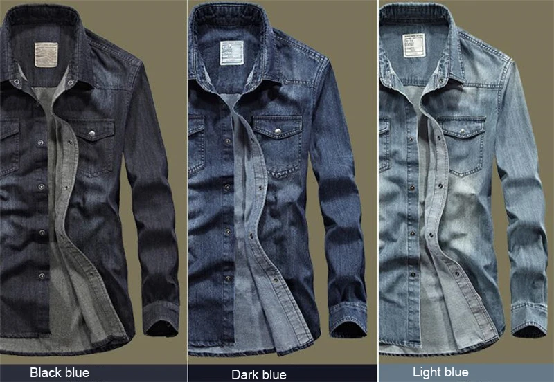 111% хлопковые джинсовые рубашки мужские осенние дышащие повседневные с длинным