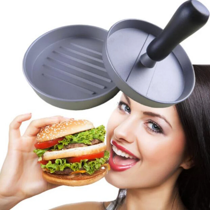 

1 Set Round Shape Hamburger Press Aluminum Alloy 11 cm Hamburger Meat Beef Grill Burger Press Patty Maker Mold Cooking Tools