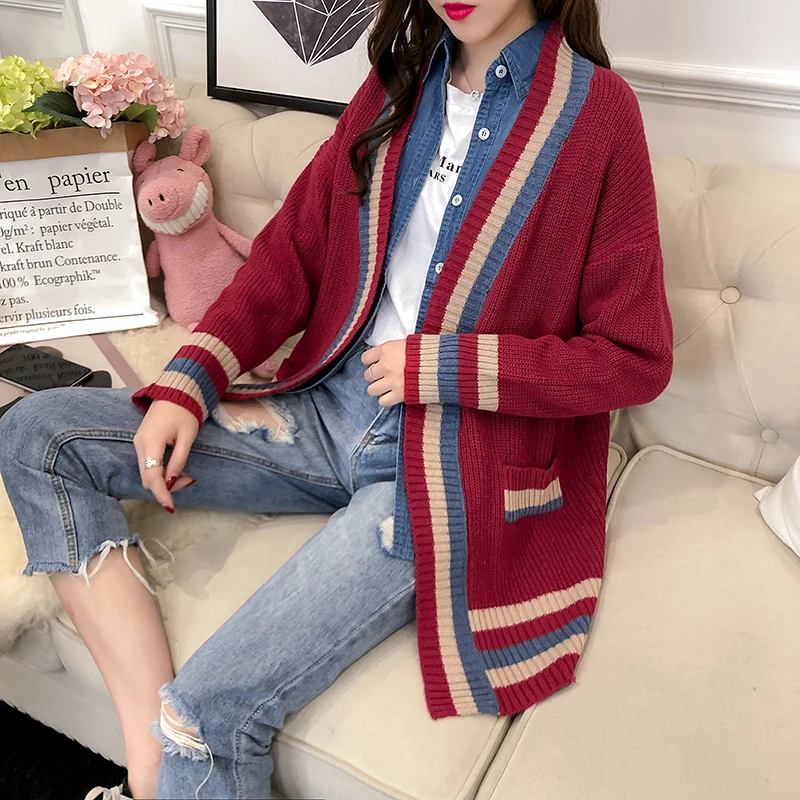 Пальто оверсайз длинный кардиган свитер женская зимняя свободная популярная