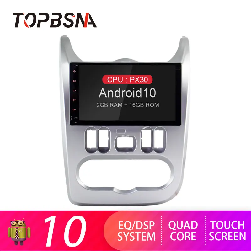 Автомобильный радиоплеер TOPBSNA Android 10 для Renault Logan 1 Sandero Lada Lergus largus Dacia 2010 2015 GPS стерео