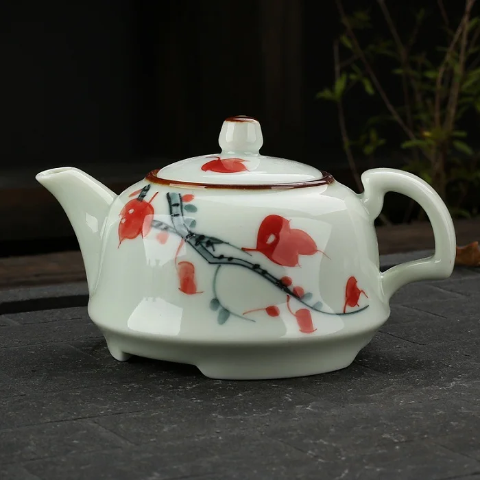 Расписанный вручную керамический чайный горшок кунг фу сервиз из целадона Кунг