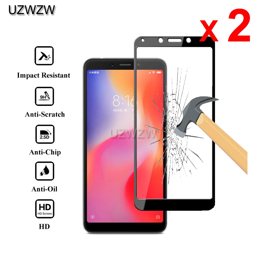 2 шт закаленное стекло для Xiaomi Redmi 6/Redmi 6A Полное покрытие экрана защитное закаленное стекло для Xiaomi Redmi 6A