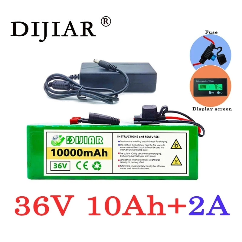 Аккумуляторная батарея DiJiar для электромобиля 36 В 10 А · ч 10S4P 18650 500 Вт мощный