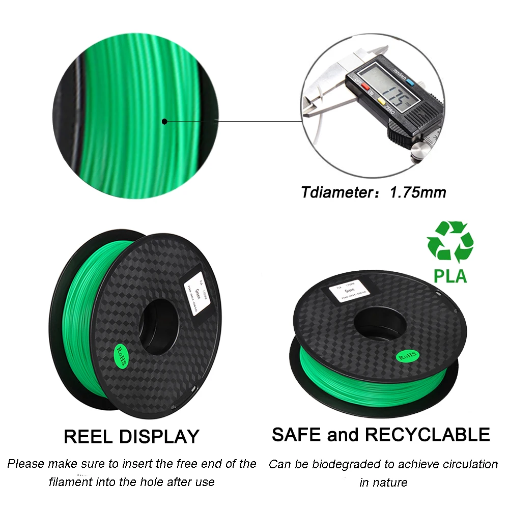 2 Color PLA Plastic for 3D Printer 1.75mm 0.5KG Spool Filament and Printing Materials Supplies | Компьютеры и офис
