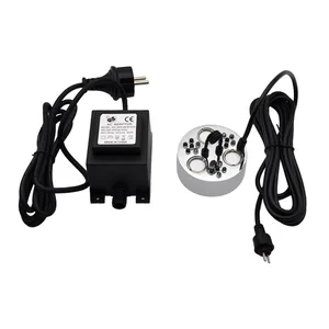 Увлажнитель воздуха, 220 В, 3 головки, с разноцветными огнями, генератор тумана, скала, сад, бонсай, бассейн, водный пейзаж, генератор тумана с блоком питания