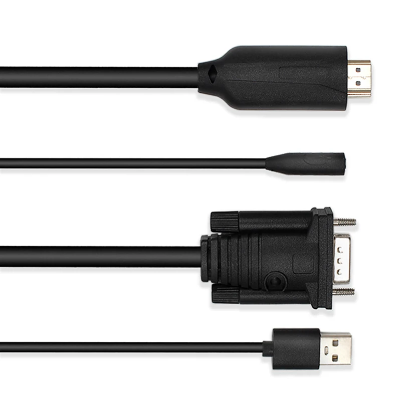 HDMI к Vga конвертер с кабелем 1 8 м цифро-аналоговый сигнал USB и o | Электроника