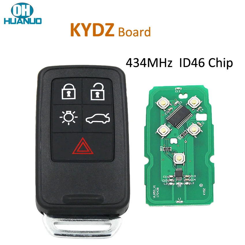 5 кнопок Φ 4 + 1 кнопка для XC60 S60 S60L V40 V60 434 МГц с чипом id46 KYDZ Board | Автомобили и
