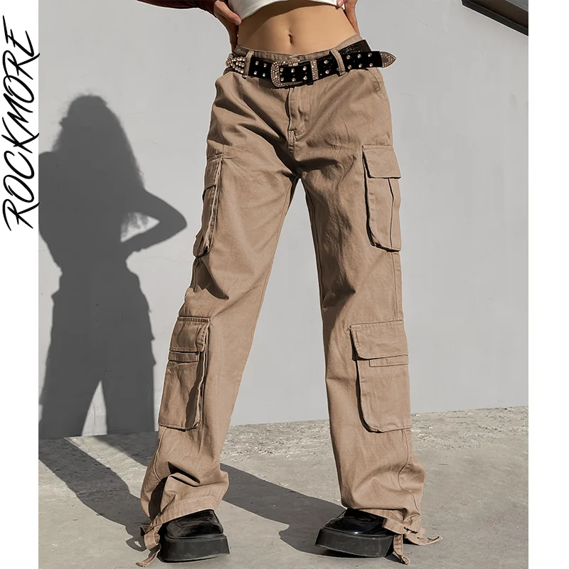 

Rockmore Baggy Cargo Pants Woman Jeans Streetwear Y2K Mom Boyfriend Oversize Wide Leg Denim Trousers Casual Vintage Sweatpants