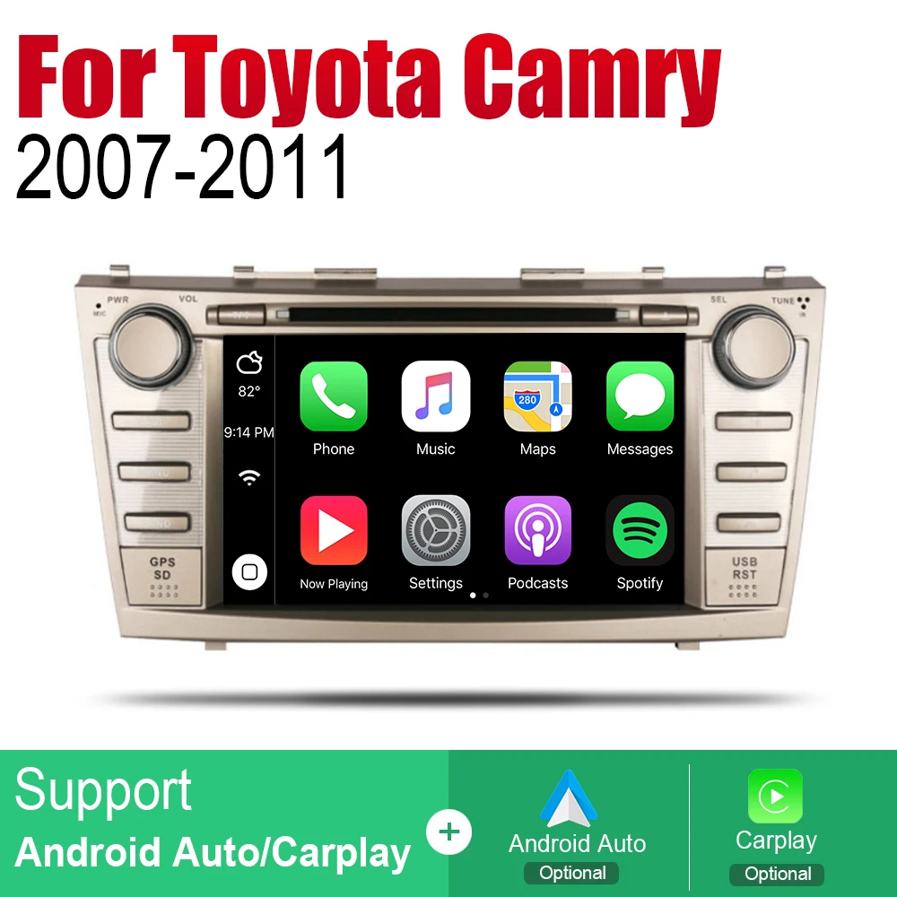 Автомобильный DVD GPS навигатор на Android для Toyota Camry 2007 2008 2009 2010 проигрыватель с