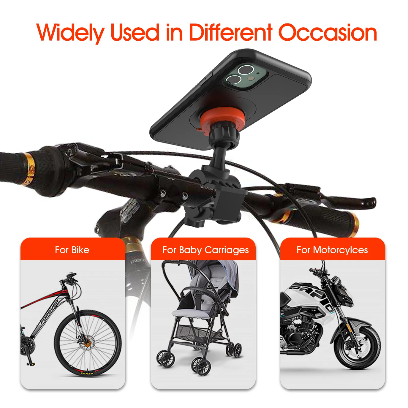 universal bike mount phone holder bicycle bracket clip can rotate stand with shockproof case for iphone 11pro xs max xr 8plug 76 free global shipping
