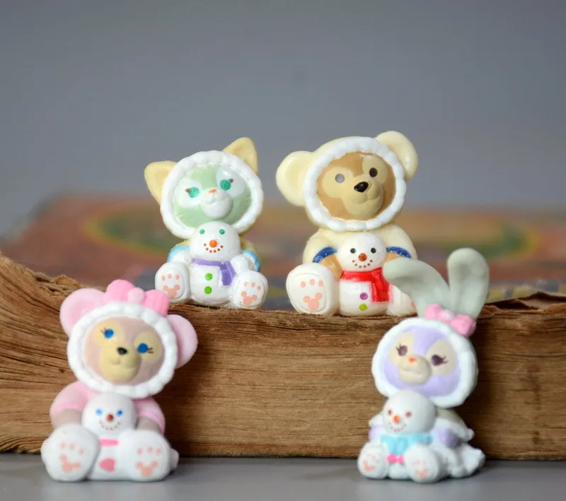 10 комплектов новые полимерные мини фигурки медведя Duffy Bear shidiy куклы для тортов