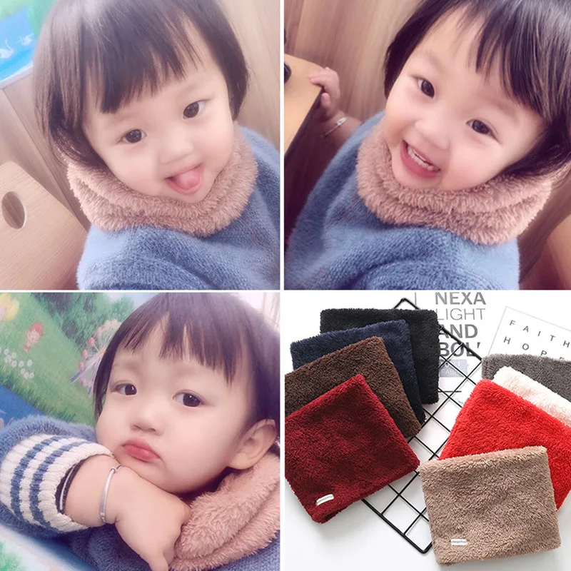 Новинка плюшевые плотные Зимние Модные Теплые воротники для мальчиков и девочек