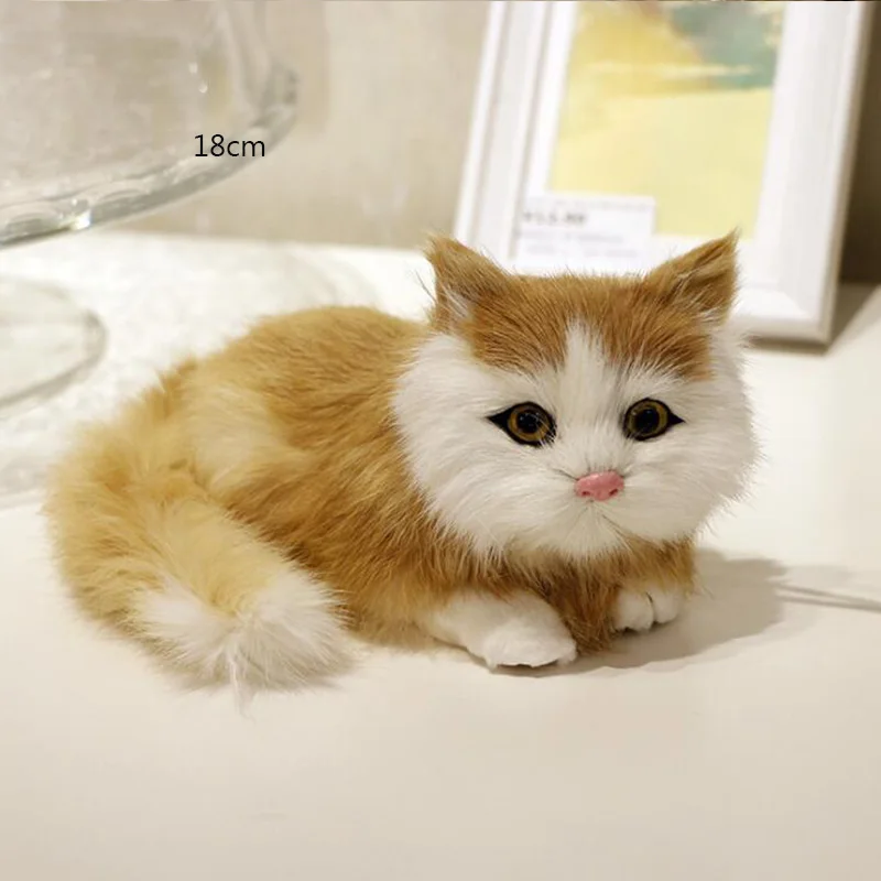Королевский синий Настоящие волосы, Электронные Домашние животные, кошки, куклы, моделирование, животное, кошка, мяут, Детские милые домашние животные, плюшевые украшения, рождественские игрушки - Цвет: Королевский синий