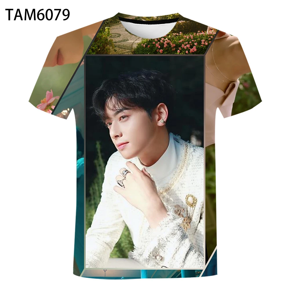 Astro 3D Южно-Корейском стиле поп-певца молодые пары футболка с принтом для