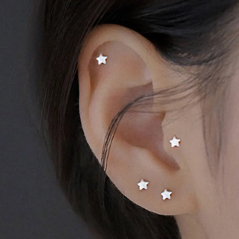 

1PC Surgical Steel Helix Cartilage Tragus Mini Stud Earrings Heart Star Moon Round Ball Snake Lobe Ear Piercing Jewelry 16G