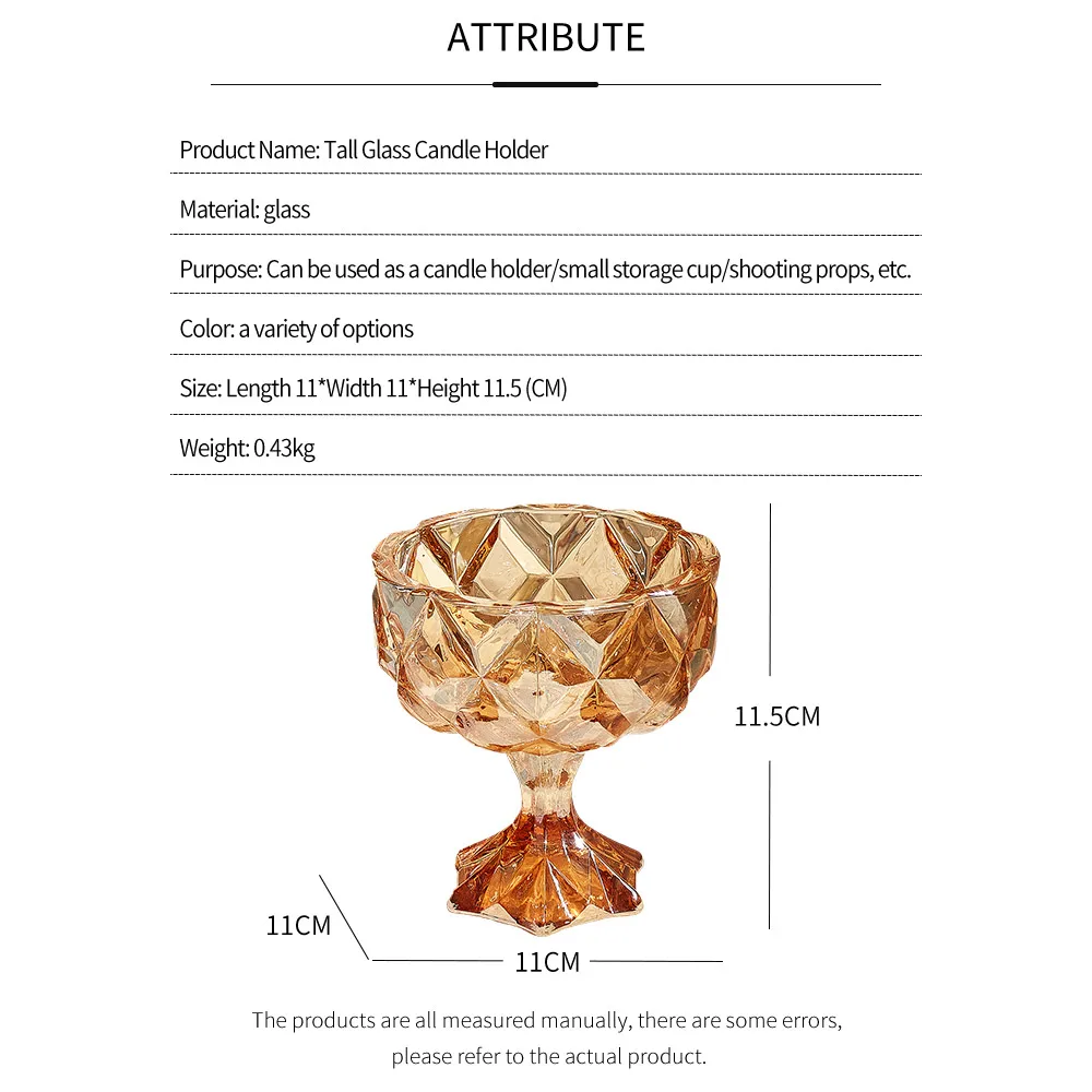 

Nordic Creative Crystal Glass Candle Holder Wedding Decorations Romantic Dinner Decor Art Vintage Candlesticks Home Decor Gift