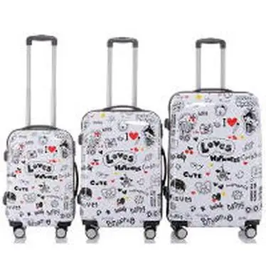 Комплект из 3 чемоданов с элегантным дизайном 4 поворотных колеса прочный чемодан
