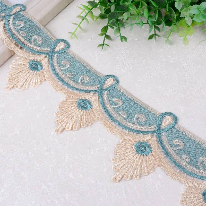 

13Yards Curtain Lace Water Soluble Leaves Sofa Accessories Decorative Side Wide Pillow Embroidered Side