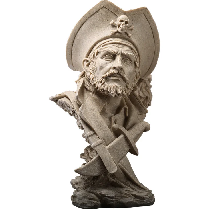 

Northern Europe Ornaments Pirates of the Caribbean Captain Figurine Home Living Room Decorations Movie props Resin sculpture