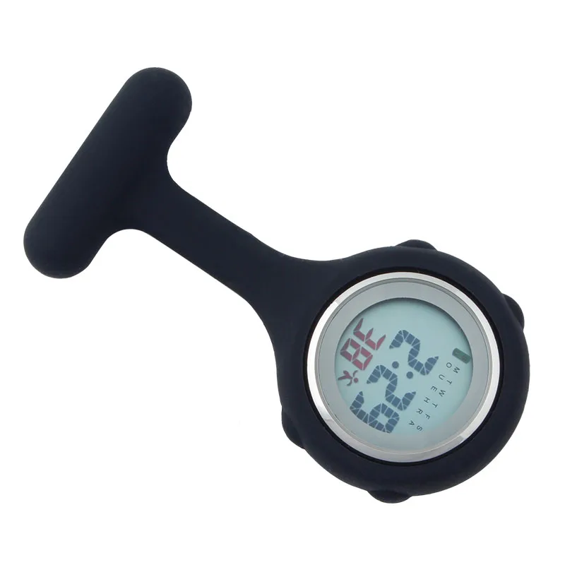 ALK Digital Silicone Nurse Watch Fob Pocket Watches Dog Paw Doctor Gift Medical Hospital Brooch Lapel Clock Brand Week Date