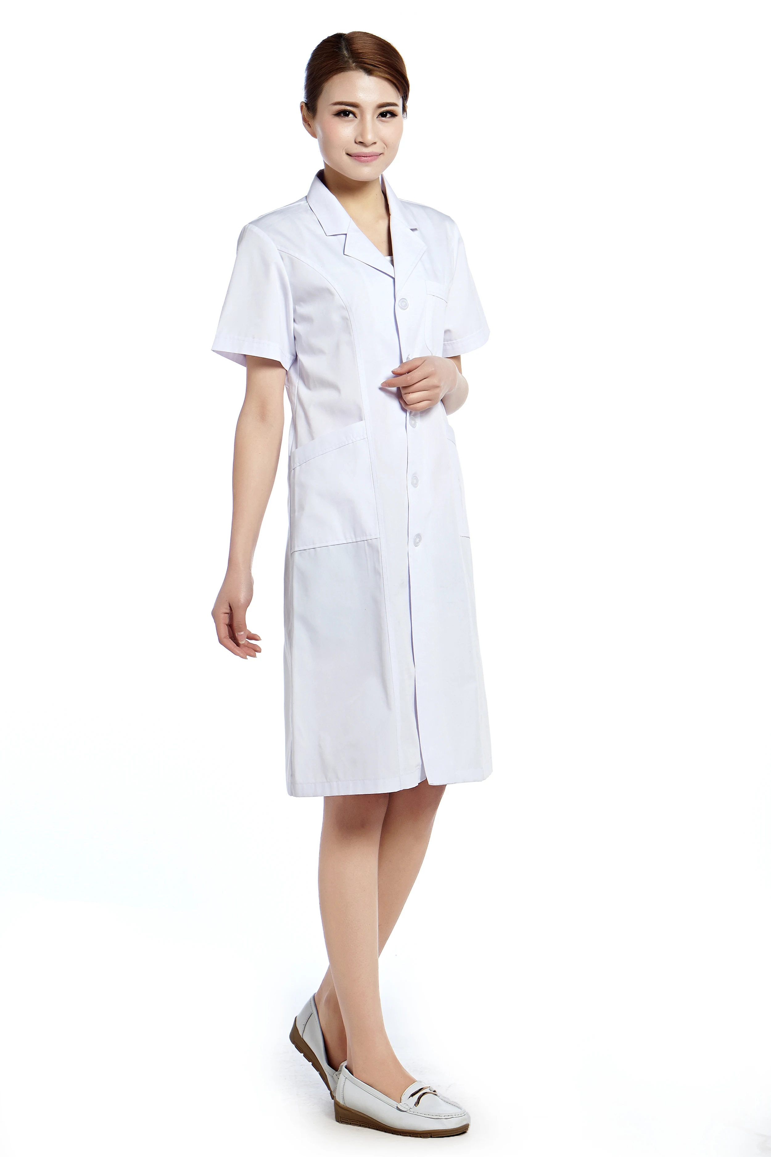 Женское лабораторное пальто с коротким рукавом одежда для врачей в больнице