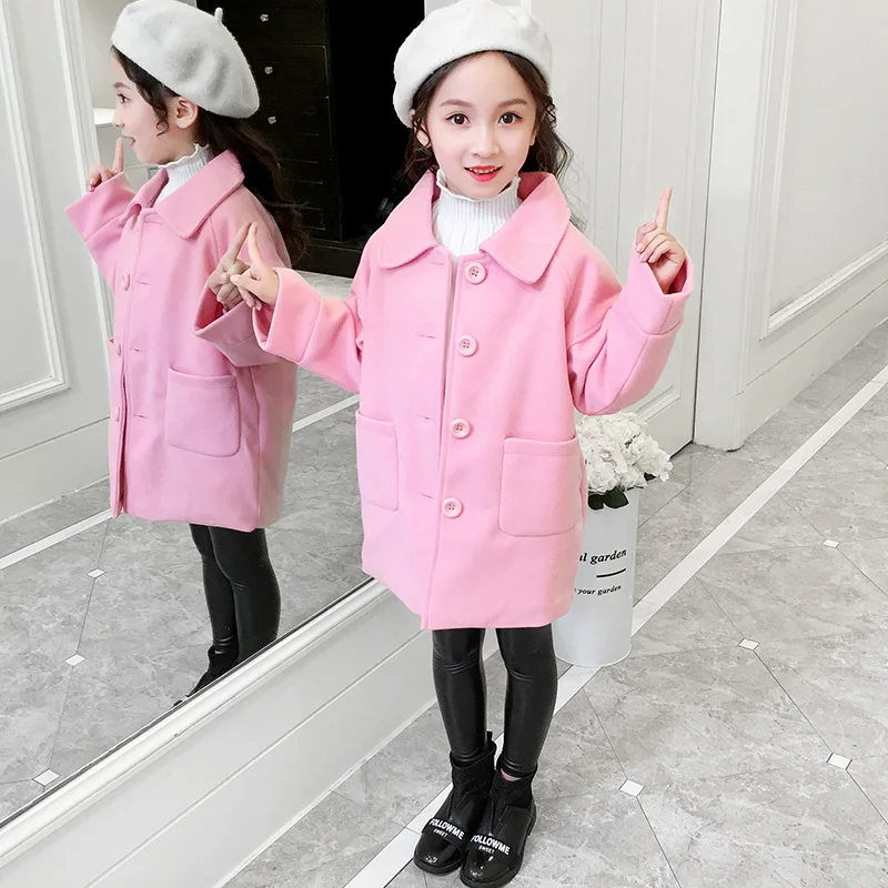 

Girls Baby's Kids Coat Jacket Outwear 2021 Buttons Thicken Warm Winter Autumn Overcoat CardiganFormal Children's Clothing