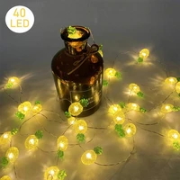 40 led pineapple fairy string lights waterproof battery operated 8 modes with remote control for wedding party festival