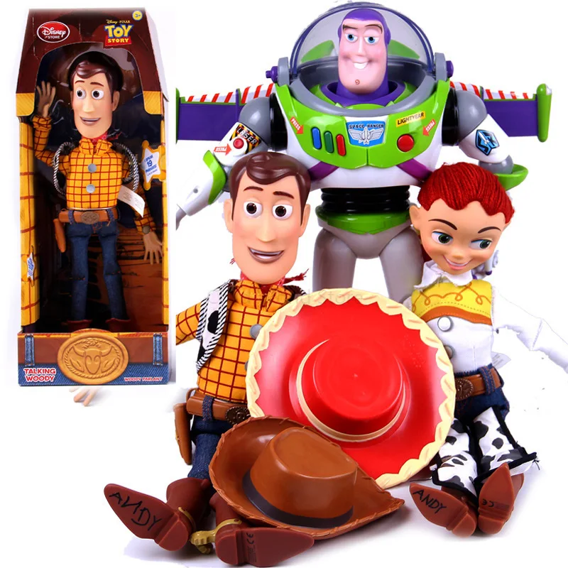 Disney фигурка игрушка история 3 говорящая кукла Вуди Джесси 40 см ПВХ Фигурки Модель