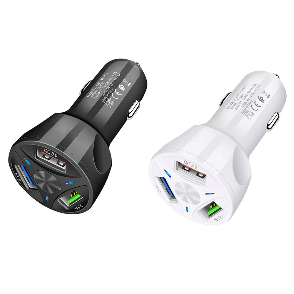 

Car USB Charger Quick Charge 3.0 Universal 15W Fast Charging in Car 3 Port Mobile Phone Charger for Samsung s10 iphone 11 7