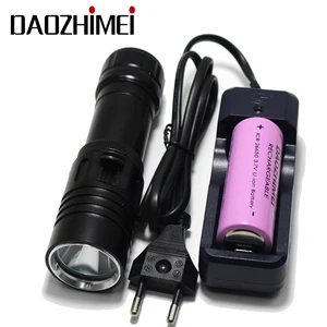 Новый высококачественный светодиодный фонарик XM-L2 X1 5000 люмен для дайвинга, 100 м, водонепроницаемый, с аккумулятором 26650 и зарядным устройством