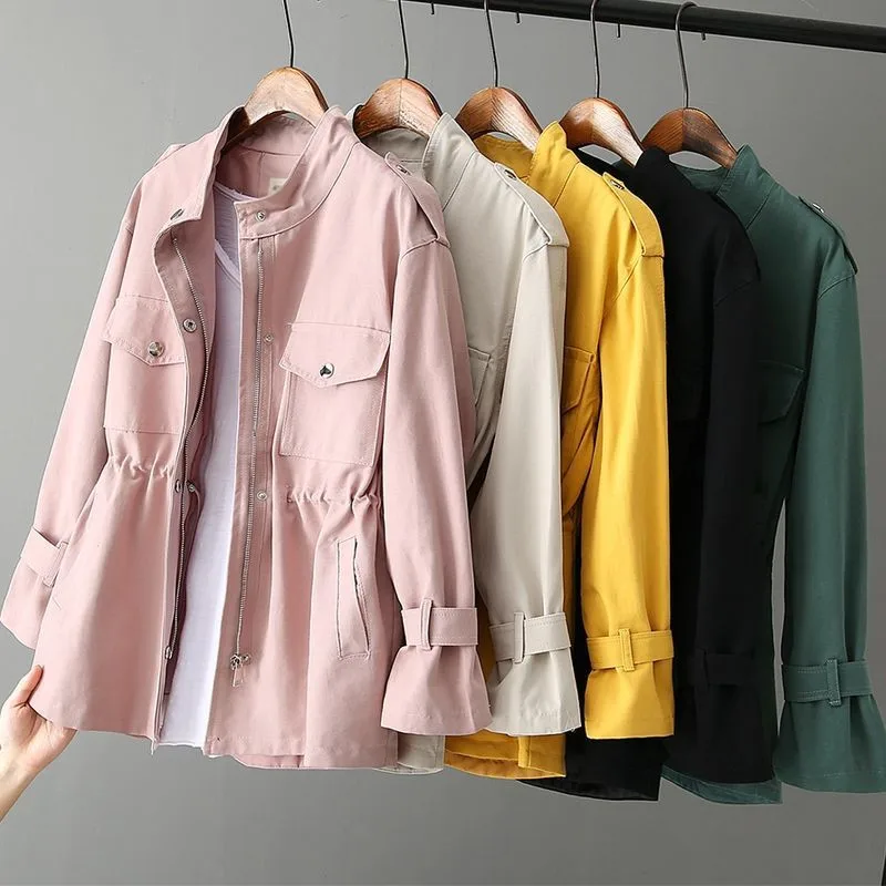 

2021 New Autumn Women Jacket Fashion Long Sleeve Casual Basic Jackets Female Windbreaker Loose Coat Outwear Streetwear Top P958