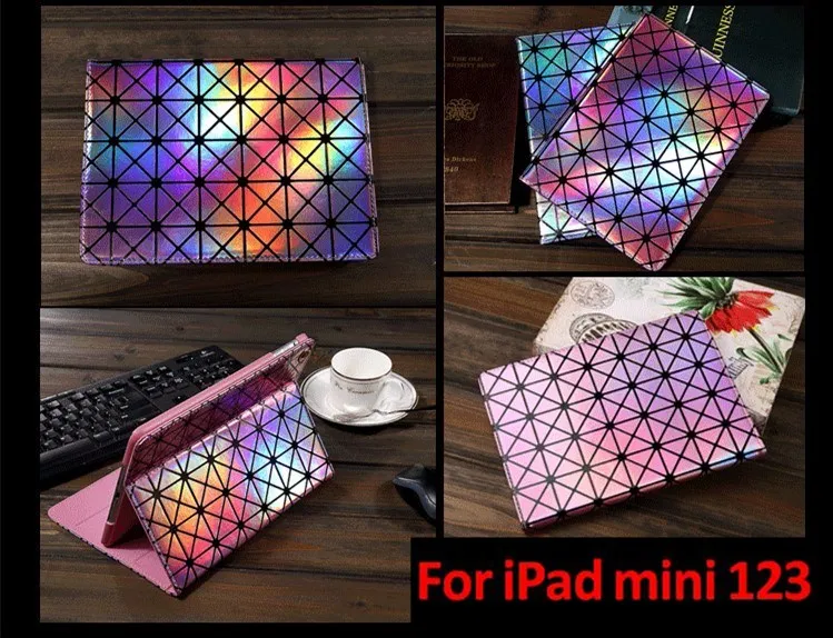 Чехол для ipad mini 1 2 3 4 красочные блестящие лазерные алмазные откидные смарт Чехлы