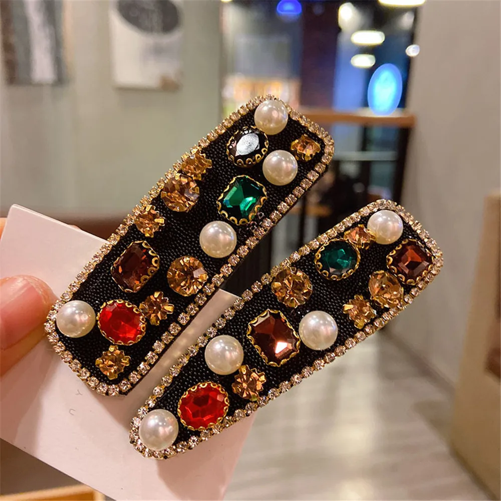 

Hair Clip Hairpin for Women Girl Rhinestone Pearl Geometric Korean Handmade Fashion Head Accessories Mujer Wholesale