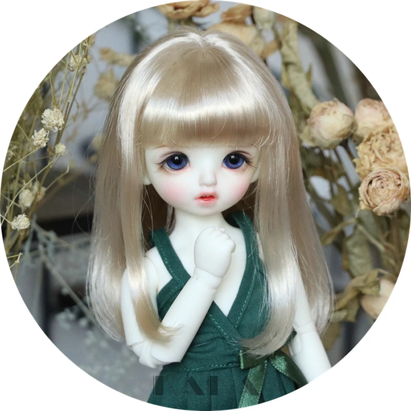 Новое поступление 1/4 1/6 1/8 Bjd SD парик милый Ligtht блонд прямые волосы провод BJD для