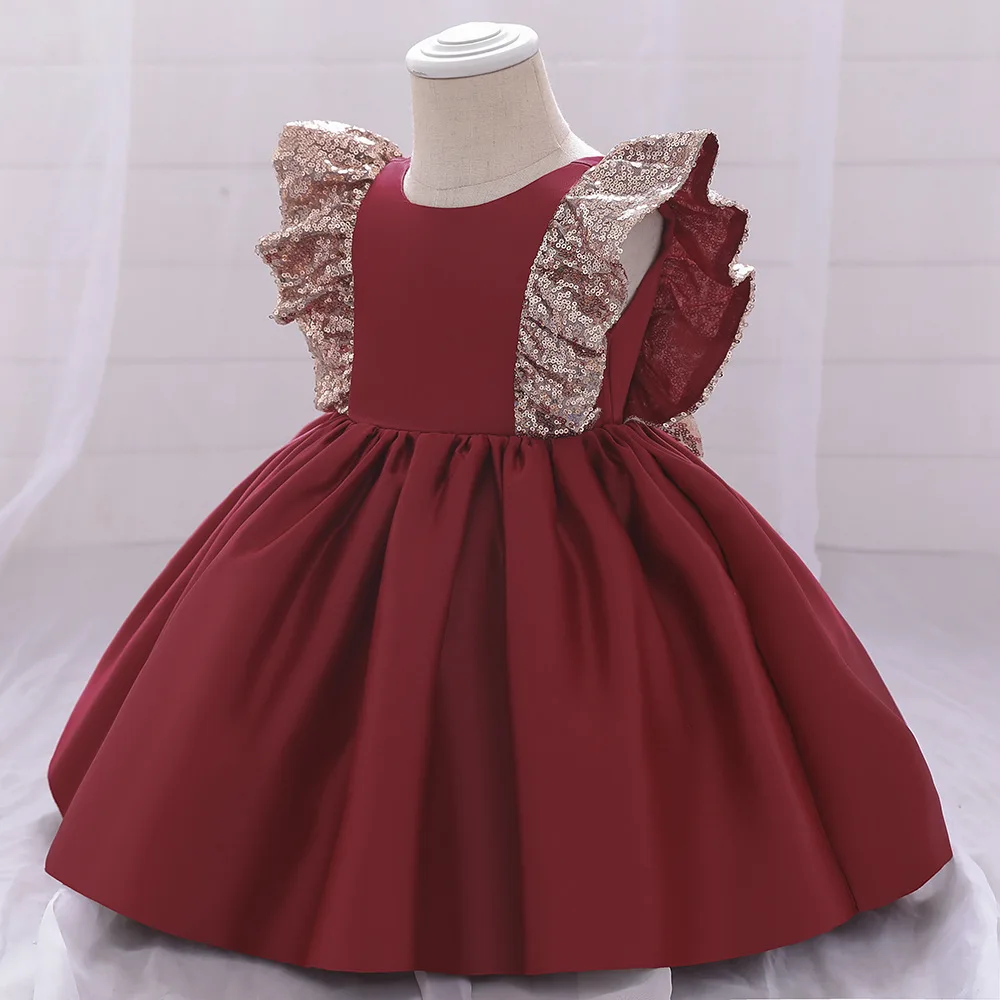 

Baby Girls Clothes Christmas Baby Dress Bowknot Infantil Baptism Newborn Princess Dress For Girls 1 year Birthday Dress vestidos