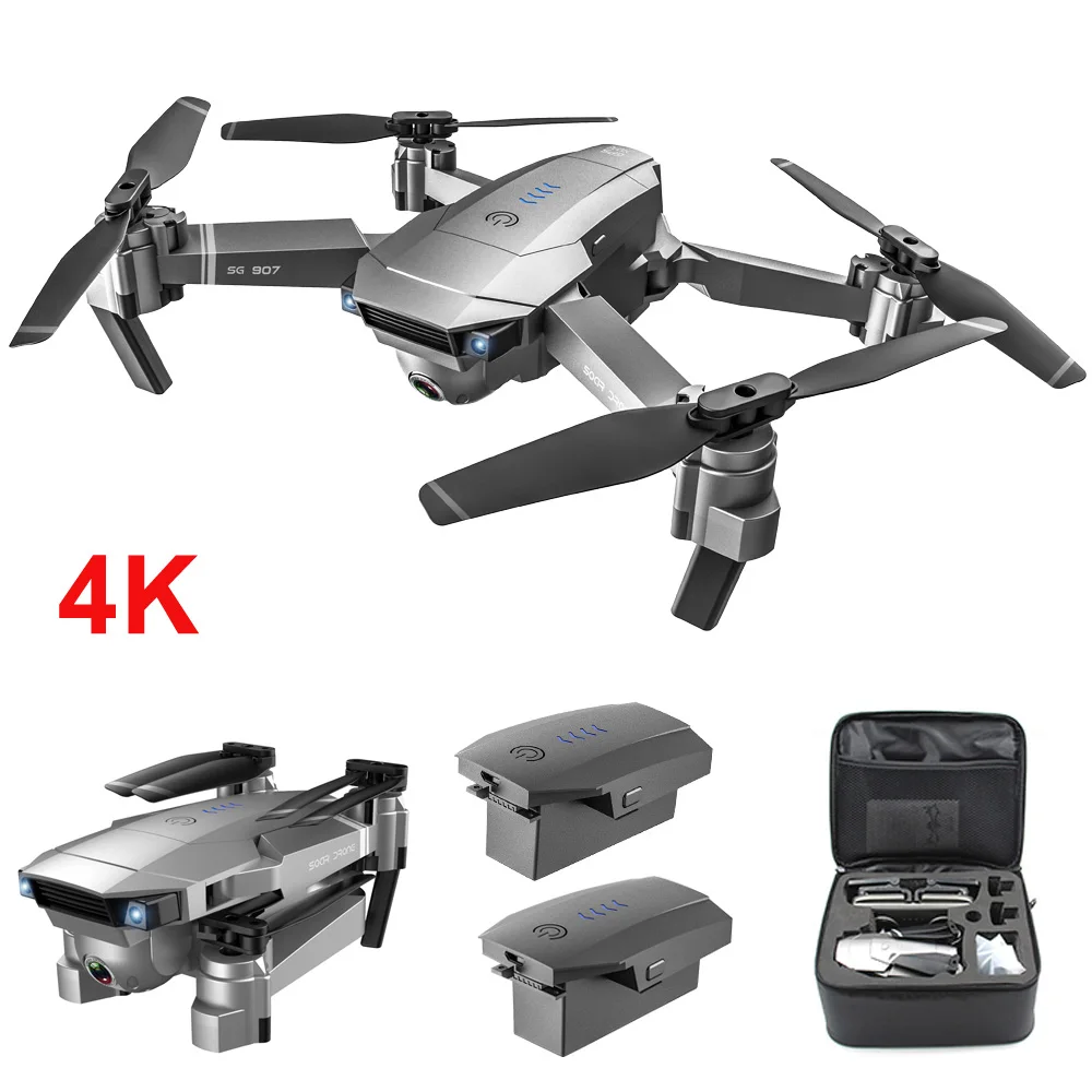 4K 2battery with bag SG907 складной gps 5G wifi FPV RC Квадрокоптер с 4 K/1080 P Ультра HD камерой оптическое позиционирование дрона VS SG906 F11 X46G - Цвет: 4K 2battery with bag