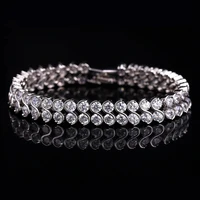 wave s925 sterling silver plated 18k platinum zircon bracelet gemstone bracelet bridal wedding party luxury jewelry
